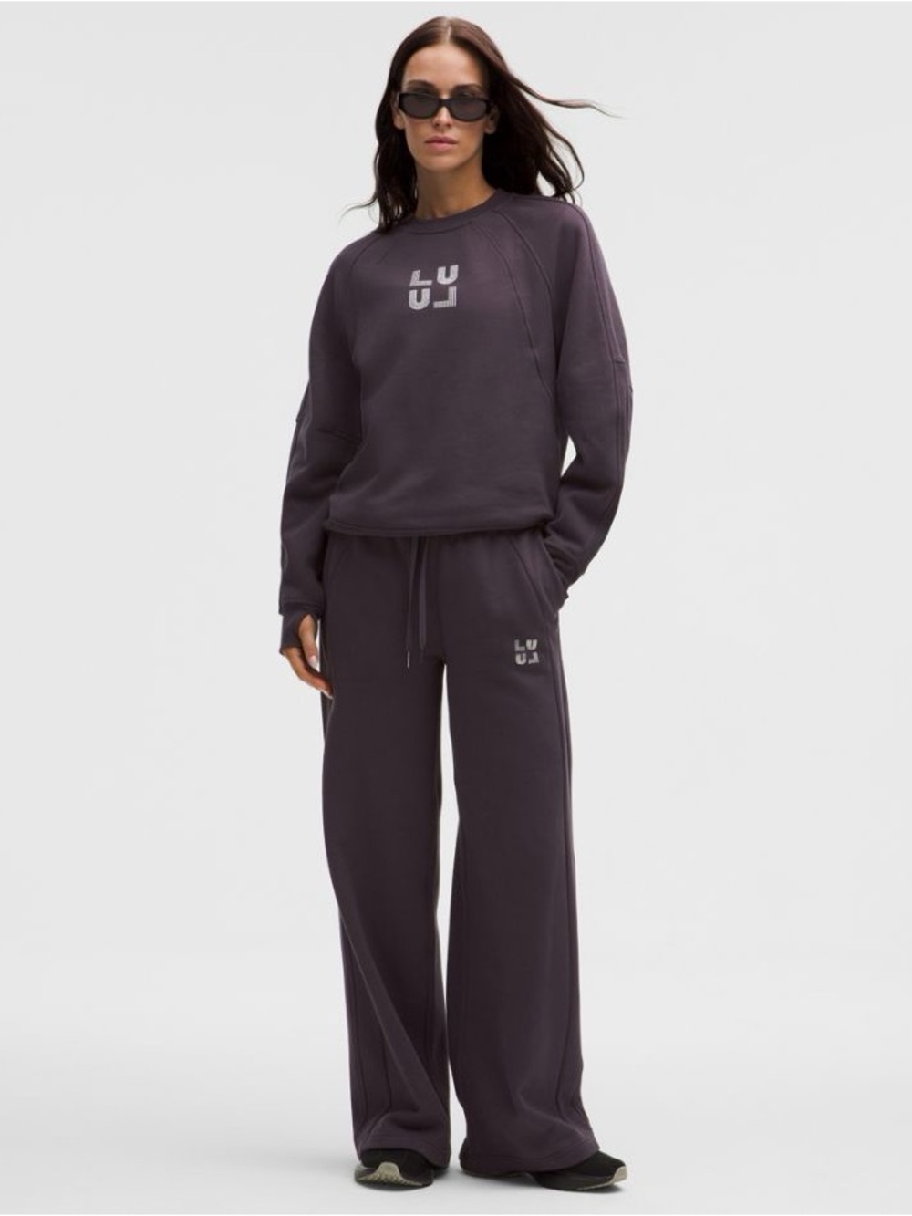 NWT Lululemon Scuba Jewelled Mid Rise Wide Leg Pants Atmospheric Purple Large